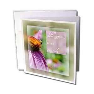 Framed Happiness is an Attitude Echinacea Flower Inspirational Quotes 