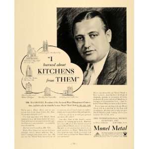   Ad Monel Metal Sink Kitchen Motel Ralph Hitz Suite   Original Print Ad