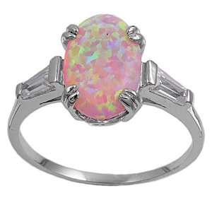  Sterling Silver Lab Opal Ring   1mm Band Width   14mm Face 