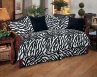 Zebra black and white animal print bedding evokes images of an African 