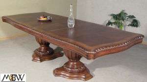 5Ft Mahogany Double Pedestal Dining Table w/ Leaves  