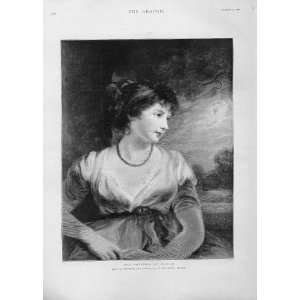   The Countess Of Oxford By Hoppner Antique Print 1896