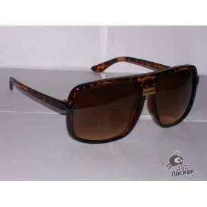 Retro Square Aviator Streetwear Sunglasses Tortoise/Gold 