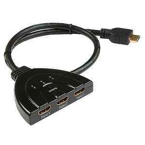  HDMI 3x1 Mini Pigtail Auto Switcher w/Built in HDMI Cable 