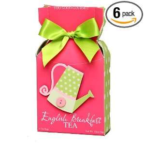 Too Good Gourmet English Breakfast Tea In Pink Button Box, 1.92 Ounce 