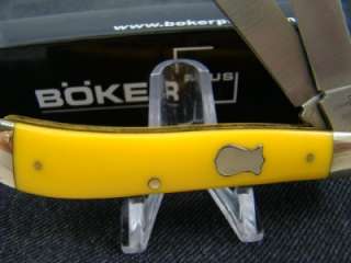 Boker Yellow Comp Trapper Pocket Knife NIB 294Y MJB  