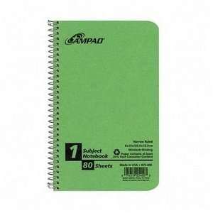  Ampad Single Wire Notebook, Recycled, Size 8x5, 1 Subject 
