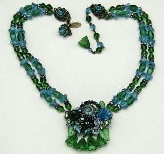 EXQUISITE Vintage Signed MIRIAM HASKELL Double Strand Glass Beaded 