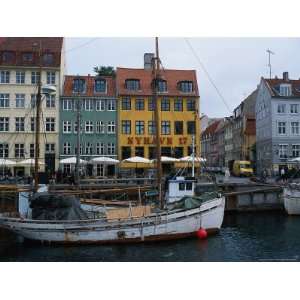  Boats in Canal by Buildings, Copenhagen, Denmark 