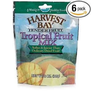 Harvest Bay Tenderfruits, Tropical Fruit Mix, 8 Ounce Bags (Pack of 6 