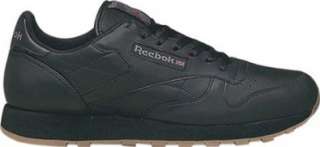    Reebok Mens Classic Leather Sneakers,Black/Gum,11 M Shoes