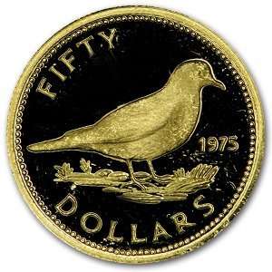   Bahamas 1974 1977 50 Dollars Gold Unc/Proof Tobacco Dove Toys & Games