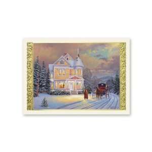  Custom Printed Winter Evening Holiday Card   Min Quantity 