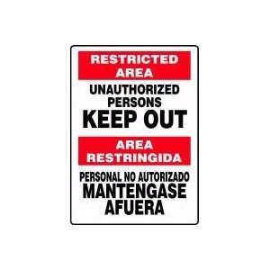  Unauthorized Persons Keep Out (Bilingual) Sign   14 x 10 