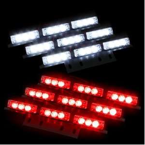 54 Bright White and Red Law Enforcement Flash Strobe Lights Bar for 