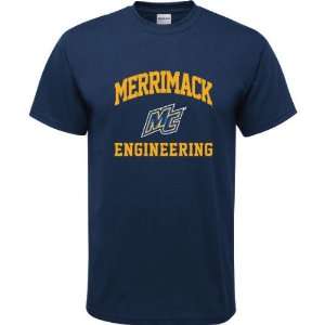 Merrimack Warriors Navy Youth Engineering Arch T Shirt 