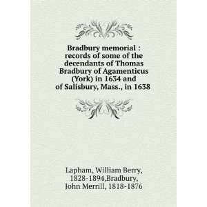   Bradbury of Ipswich, Mass William Berry Lapham  Books