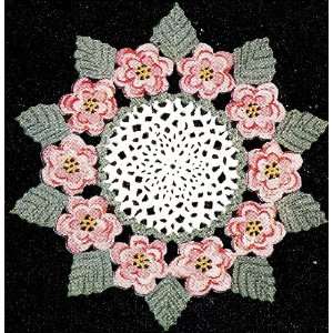 Vintage Crochet PATTERN to make   Irish Rose Flower Leaf Doily. NOT a 