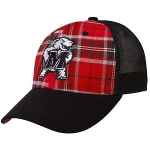 Top of the World Maryland Terrapins Red Black Thrive Plaid One Fit Hat 