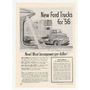   1956 Ford C 750 Big Job Truck Most Horsepower Print Ad