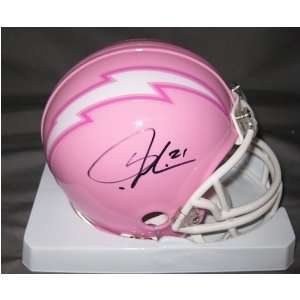  Signed LaDainian Tomlinson Mini Helmet   Pink Sports 
