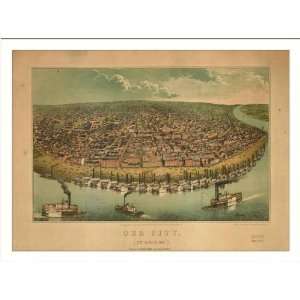  Historic St. Louis, Missouri, c. 1859 (M) Panoramic Map 