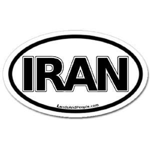  Iran Black and White Car Bumper Sticker Decal Oval 