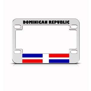 Dominican Republic Flag Metal Motorcycle Bike license plate frame Tag 