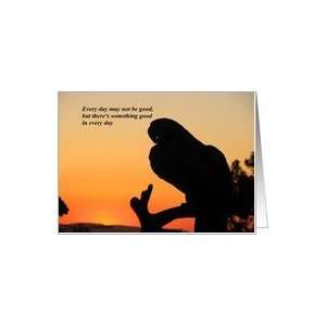  Hang In There Silhouette Bird in the Sunset Card Health 