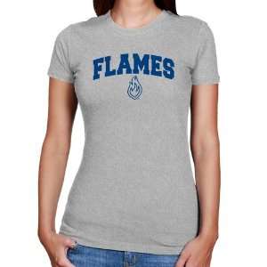 UIC Flames Ladies Ash Logo Arch Slim Fit T shirt  Sports 