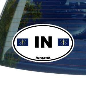  IN INDIANA State Auto Oval Flag   Window Bumper Laptop 