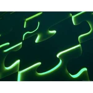 Black Puzzle with Green Light Shining Through the Cracks Sports 