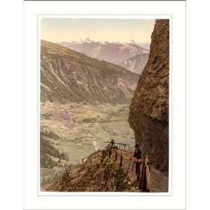   Route and Leuk Valais Alps of Switzerland, c. 1890s, (L) Library Image
