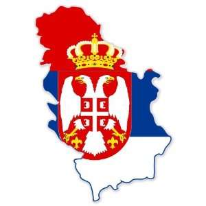  Serbia with Kosovo Map Flag car bumper sticker 5 x 3 