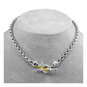  Sterling Silver and 18k Gold Chain Necklace Jewelry