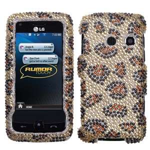 Leopard Crystal Bling Hard Case Phone Cover for LG Rumor Touch LN510