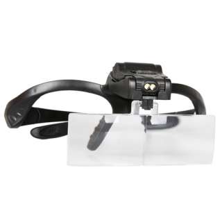 Lens Head Band Magnifier Glass HEADSET LED Magnifying LOUPE  