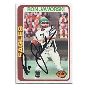  Ron Jaworski Autographed/Signed 1978 Topps Card Sports 