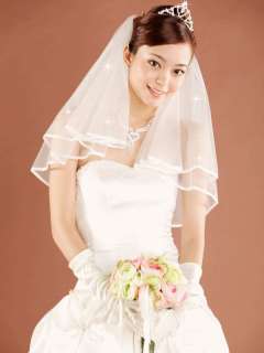2T Ivory Wedding Bridal Veil Crystals #V43Fd H  