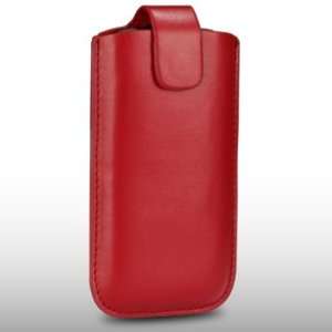 NOKIA C3 RED LEATHER POCKET POUCH COVER CASE BY CELLAPOD CASES