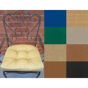   Tufted Contoured Chair Seat Cushions   Sunbrella (Linen Sesame #8318