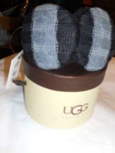 NEW UGG Australia Cardy Earmuffs Shearling/Wool,Black/Grey  
