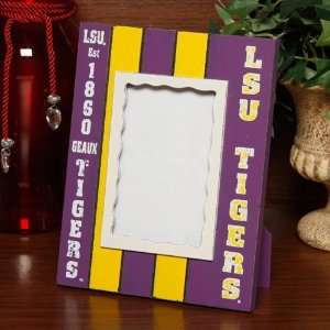   LSU Tigers Purple Gold Striped Vertical Picture Frame