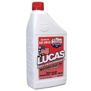 Lucas Oil 10702 PK6 High Performance Synthetic 20W 50 Motorcycle Oil 