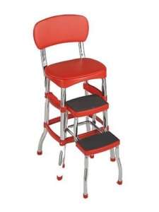 Cosco Red Retro Folding Chair Step Stool  
