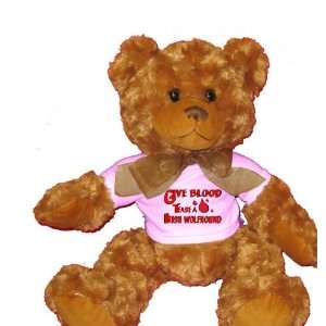  Give Blood Tease a Wolfhound Plush Teddy Bear with WHITE T 