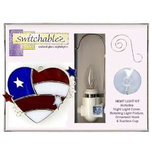 Switchables   SW084K   Patriotic Heart   Stained Glass Night Light Kit