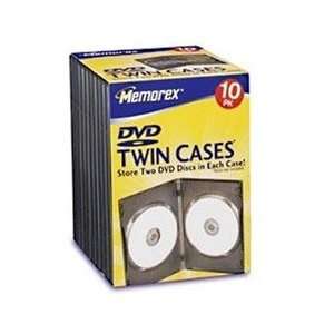 Memorex 10PK DVD TWIN VIDEO MOVIE CASESHOLDS 2 IN 1 CASE 