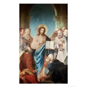  Jesus with Disciples in the Temple Giclee Poster Print 