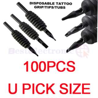 100 U PICK Tattoo Disposable Tube and 3/4 Grip with Tip  